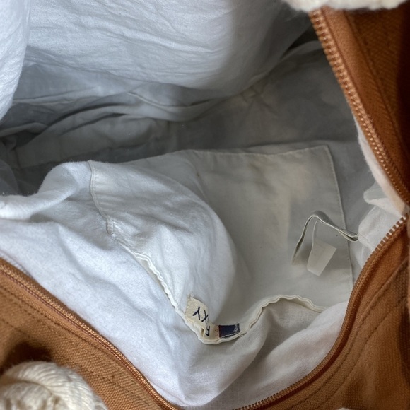 ROXY Pom Pom Aztec Dreamscape Purse Tote Beach Vacation Bag Woven - Picture 12 of 13